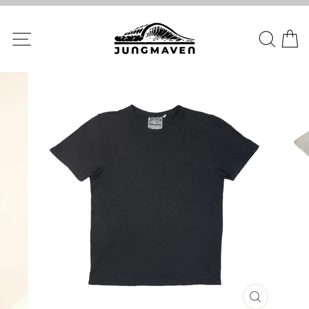 Jungmaven hemp/cotton basic t shirt washed black